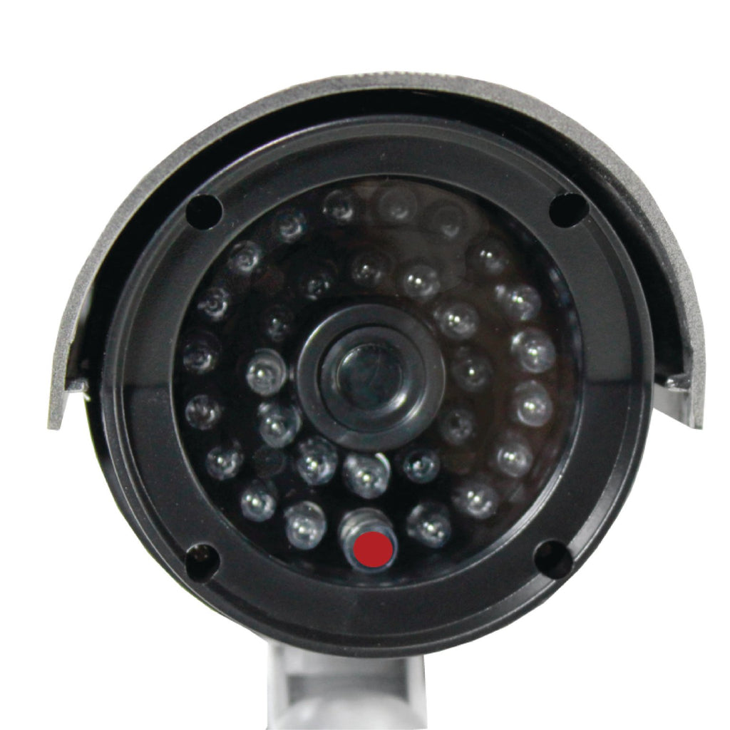 Dummy False CCTV Camera With Flashing LED Light - Silver