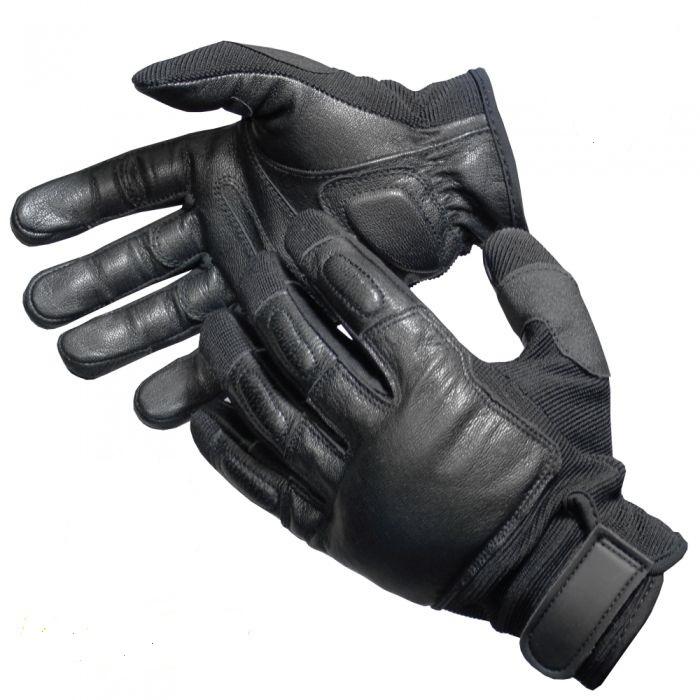 Police Force Leather Weighted Knuckle Gloves